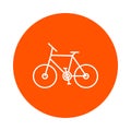 Bicycle, monochrome round linear icon for your website or booklet, flat style. Royalty Free Stock Photo