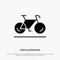 Bicycle, Movement, Walk, Sport Solid Black Glyph Icon Royalty Free Stock Photo