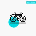 Bicycle, Movement, Walk, Sport turquoise highlight circle point Vector icon