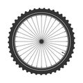 Bicycle mtb wheel symbol,vector. Bike rubber, mountain tyre with valve. Fitness cycle,mountainbike. Royalty Free Stock Photo