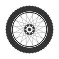 Bicycle mtb wheel symbol,vector. Bike rubber, mountain tyre with valve. Fitness cycle,mountainbike. Royalty Free Stock Photo