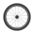 Bicycle mtb wheel symbol,vector. Bike rubber, mountain tyre with valve. Fitness cycle,mountainbike. Royalty Free Stock Photo