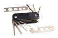 Bicycle multi-function tool with keys and screwdrivers