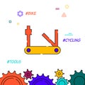 Bicycle multi tool filled line icon, simple illustration Royalty Free Stock Photo