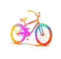 Bicycle multicolored watercolor. Vector illustration Royalty Free Stock Photo