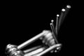 Bicycle multitool close up macro shot isolated on black background, Royalty Free Stock Photo