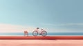 a bicycle near the beach, capturing the serene atmosphere and coastal charm, emphasizing the simplicity and tranquility