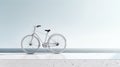 a bicycle near the beach, capturing the serene atmosphere and coastal charm, emphasizing the simplicity and tranquility