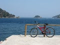 Bicycle near sea beach Royalty Free Stock Photo