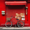 Bicycle old wall background urban retro travel city bike street transportation Royalty Free Stock Photo