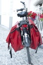 Bicycle with pannier bags Royalty Free Stock Photo