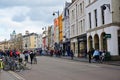 Bicycle park and shops in Broad Street, Oxford, England