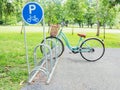 Bicycle park sign Royalty Free Stock Photo