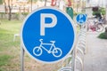 Bicycle park sign Royalty Free Stock Photo