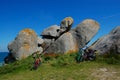 Bicycle parked on brittany coast, france