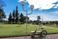 Bicycle parked in the central square of Matriz, Royalty Free Stock Photo