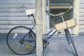 Bicycle parked on front porch, Key West, FL