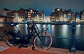 Amsterdam at night, the Netherlands Royalty Free Stock Photo