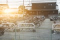 Bicycle parking area on the way to Himeji Castle help reduce trafic jam in Japan on April 15 2017