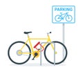 Bicycle parking flat vector illustration