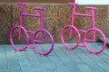 Bicycle parking in the form of a bicycle Royalty Free Stock Photo