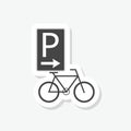 Bicycle parking glyph sticker icon Royalty Free Stock Photo