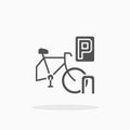 Bicycle Parking icon. Solid Black Royalty Free Stock Photo