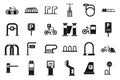 Bicycle parking icons set simple vector. Bike park