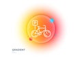 Bicycle parking line icon. Bike park sign. Gradient blur button. Vector Royalty Free Stock Photo