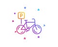 Bicycle parking line icon. Bike park sign. Vector Royalty Free Stock Photo