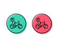 Bicycle parking line icon. Bike park sign. Vector Royalty Free Stock Photo