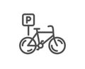 Bicycle parking line icon. Bike park sign. Vector Royalty Free Stock Photo