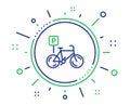 Bicycle parking line icon. Bike park sign. Vector Royalty Free Stock Photo