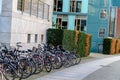 Bicycle parking near a business building in Berlin Royalty Free Stock Photo