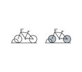 Bicycle parking outline and filled outline icon Royalty Free Stock Photo