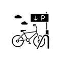 Bicycle parking rack black glyph icon Royalty Free Stock Photo