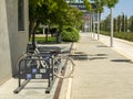 Bicycle parking racks in university campus, Cyprus Royalty Free Stock Photo