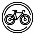 Bicycle parking road sign icon outline vector. Area place Royalty Free Stock Photo