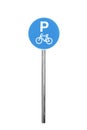 Bicycle parking sign in iron board Royalty Free Stock Photo