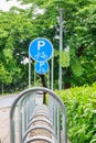 Bicycle parking sign Royalty Free Stock Photo