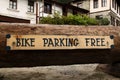 Bicycle parking sign Royalty Free Stock Photo