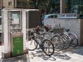 Bicycle parking and smoking station in tokyo japan