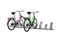 Bicycle parking with two bicycles parked 3d render on white background no shadow Royalty Free Stock Photo
