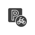 Bicycle parking vector icon Royalty Free Stock Photo