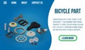 Bicycle part concept banner, isometric style