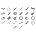 Bicycle parts and components icons for eshop menu