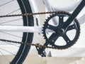 Bicycle Parts Crank and chain set with pedal Royalty Free Stock Photo