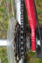 Bicycle parts. Gear bike, chain details. close-up. Royalty Free Stock Photo