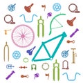Bicycle parts icons pattern Royalty Free Stock Photo