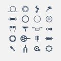 Bicycle parts icons